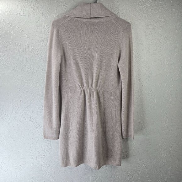 Cashmere Cardigan Sweater XS Long Line Shawl Collar One Button Preppy Minimalist - Picture 6 of 12